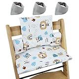 agctrler Sitzkissen für Stokke Tripp Trapp, 2 teilig Wasserdicht Hochstuhl Sitzkissen mit 3 Baby lätzchen, Abnehmbar Weiches Sitzkissen für Säuglinge, Einfachen Reinigung, Einfache Befestigung