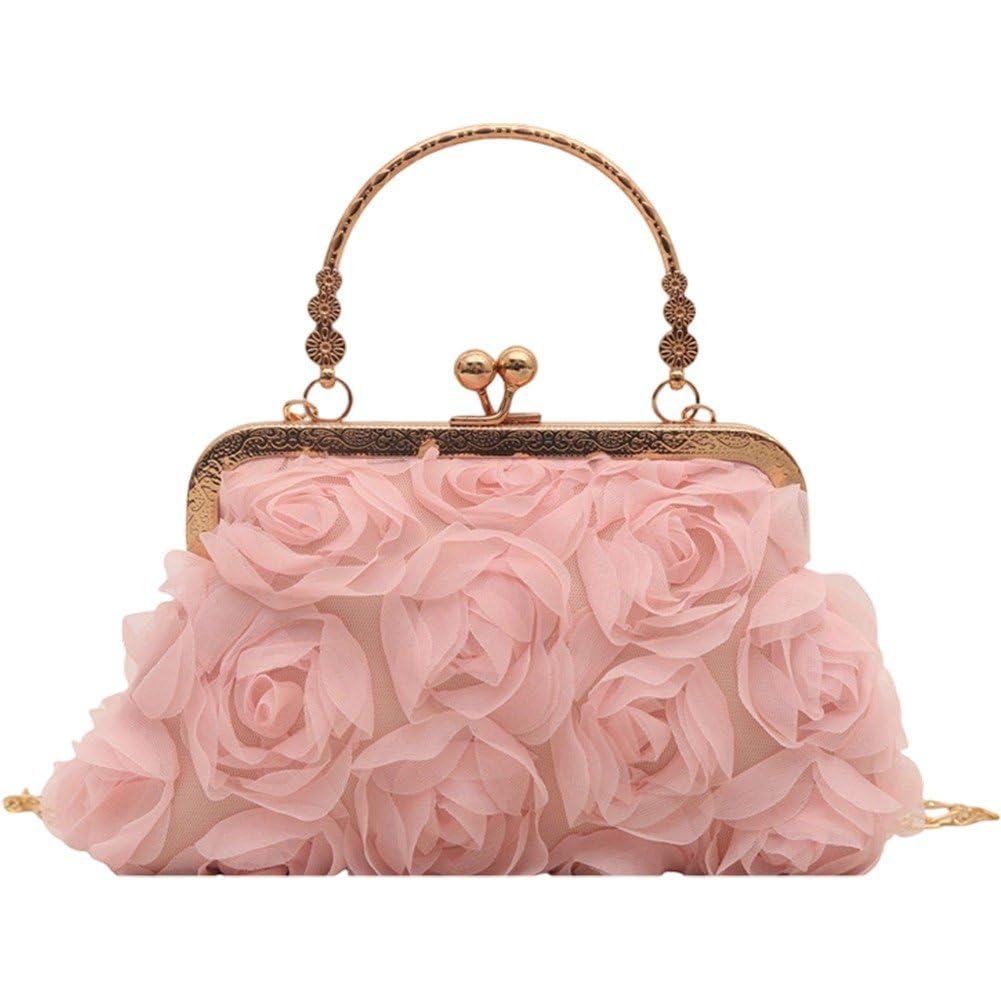 Danlai Flower Design Chain Bag, Elegant Evening Handbag Crossbody Bag for Wedding Banquet and Formal Occasion