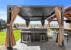 PURPLE LEAF Outdoor Louvered Pergola 10' × 13' Patio Hardtop