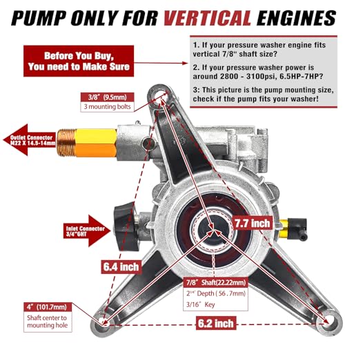 3100Psi Pressure Washer Pump 7/8