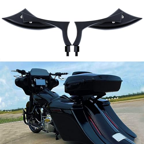 8mm 10mm Black Motorcycle Rearview Side Mirrors Blade Compatible with Harley Sportster Custom Iron 883 Road King Street Softail Electra Glide