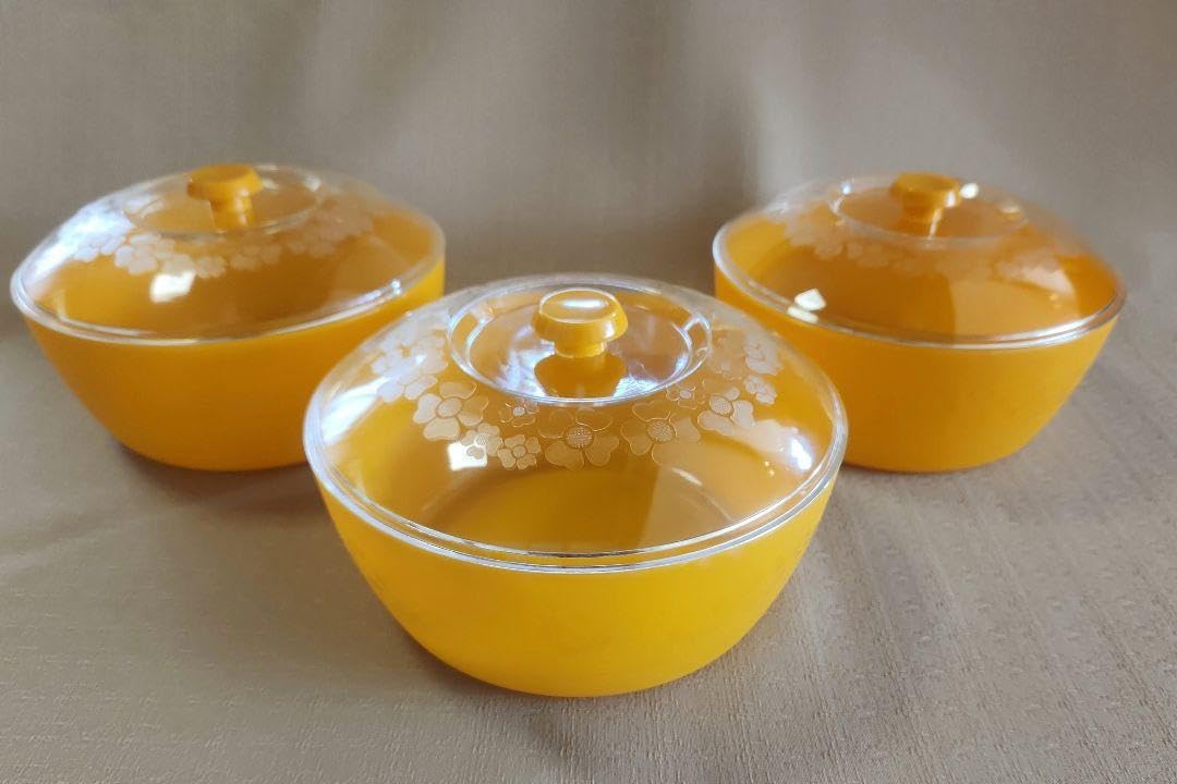 Amazon.co.jp: 昭和レトロ プラスチック菓子器 蓋付きボウル 3個