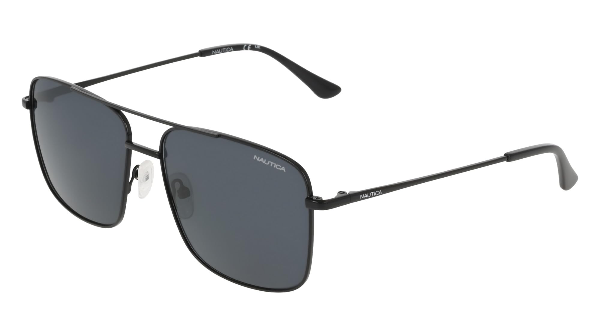 Nautica Men's Sunglasses N112SP - Black with Solid Smoke Polarized Lens