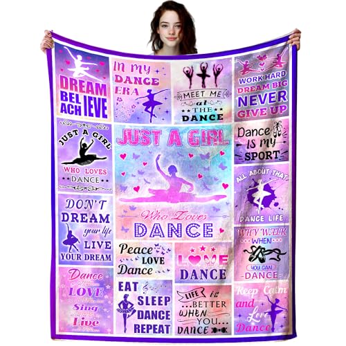 Dance Throw Blanket Plush Fleece Soft Lightweight Flannel Fleece Blankets Decor for Couch Sofa Living Room Bedding 60