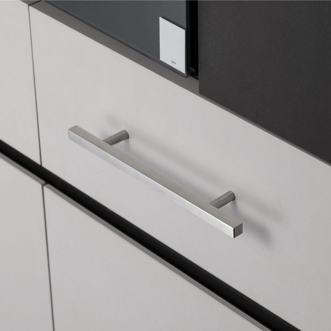 Stahlia Möbelgriffe Edelstahl 320 mm Bohrlochabstand Schrankgriffe silber (10 Stück) Küchengriffe 10x10mm Schubladengriffe Handgriff Relinggriff Stangengriff