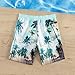 Hansber Kids Boys Summer Elastic Waistband Swim Shorts Beachwear Fashion Tropical Print Beach Swim Bottom Light Green 9-10 Years