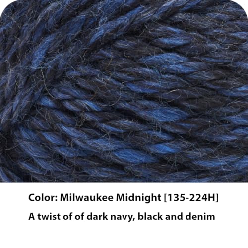 Image of Lion Brand Yarn Hometown Yarn, Super-Bulky Yarn for Knitting, Crocheting, and Crafting, 1 Pack, Milwaukee Midnight | Super Bulky Acrylic Fiber for Warm Crochet Blankets, Knit Winter Hats, Chunky Cardigans, Soft Scarves, Weaving