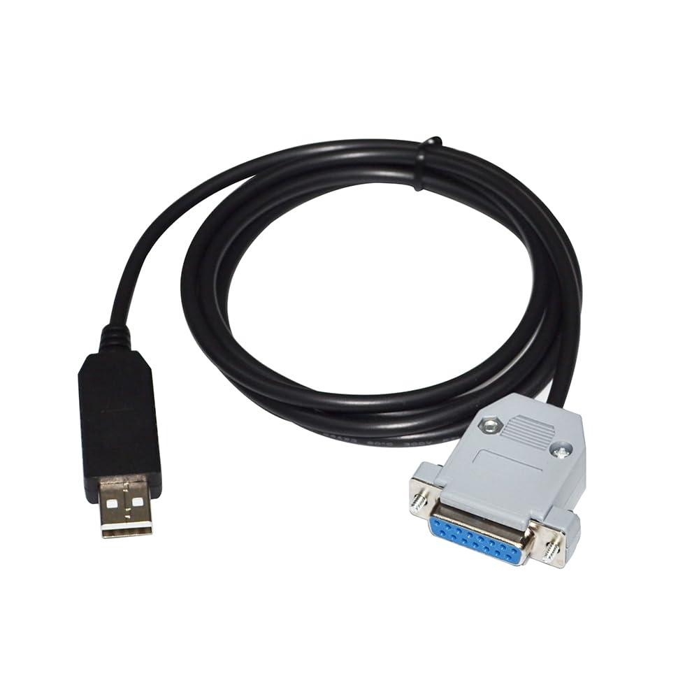 RIKYJIC FT232RL Chip USB Male to DB15 15-Hole Female Connector for LEADFLUID Syringe Pump with PC RS485 Serial Communication Cable Data Download Cable-1.8 Meters