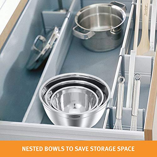 image for PriorityChef Stainless Steel Mixing Bowls With Lids Set of 3, Multipur