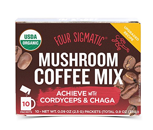 Four Sigmatic Mushroom Coffee, USDA Organic Coffee with Cordyceps and Chaga mushrooms, performance, Vegan, Paleo, 10 Count, Packaging May Vary