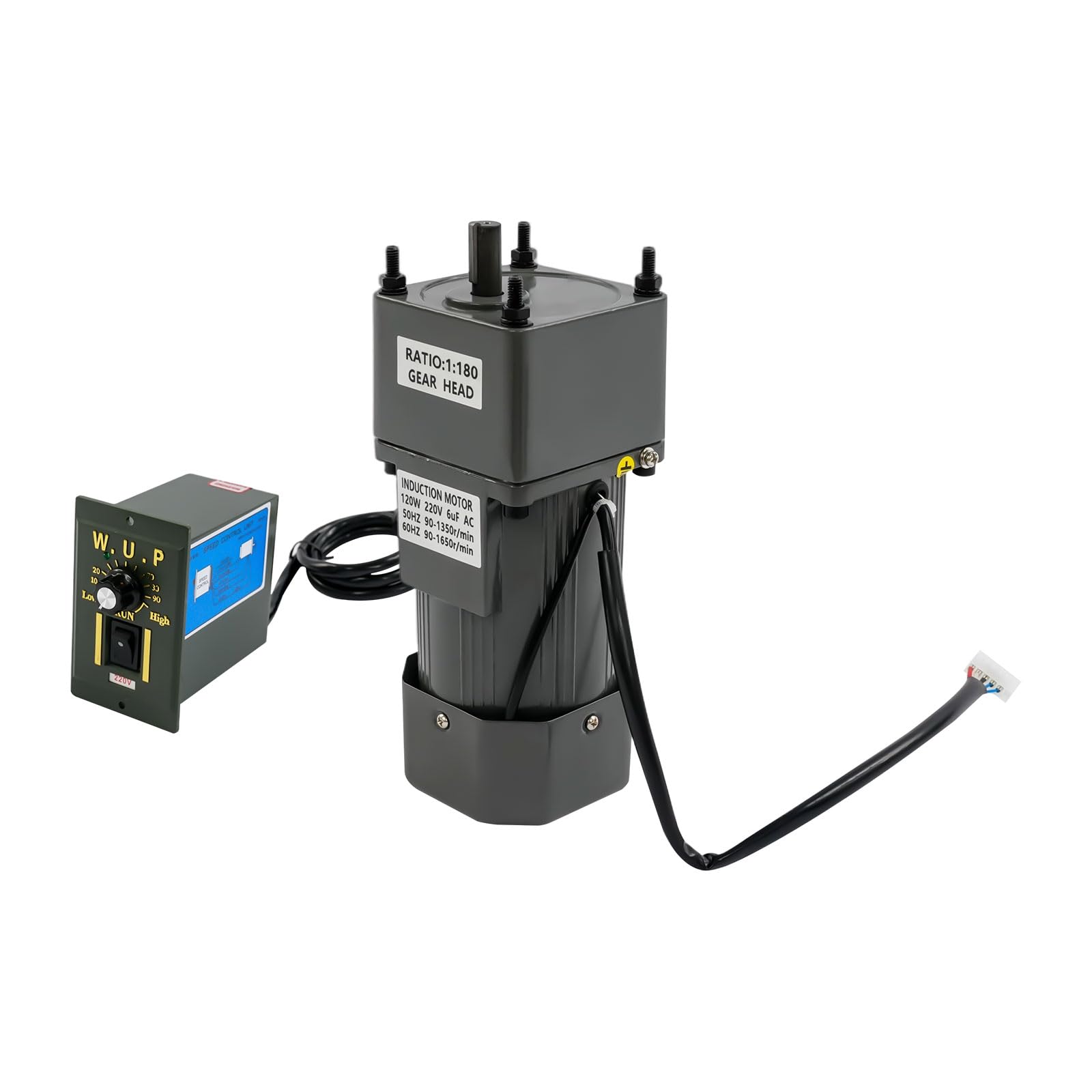 Motor eléctrico de engranaje de 120 W 180 K con función reversible, motor eléctrico de velocidad ajustable con engranaje reductor, motor reductor de engranajes AC de alto par