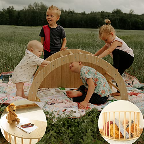 Image of Montessori Climbing Arch for Children - 5+ Ways to Use -Top Baby Climbing Toys Indoor - Montessori Climber - Montessori Climbing Set - Wooden Play Gym - Climbing Gym For Toddlers - Montessori Climbing