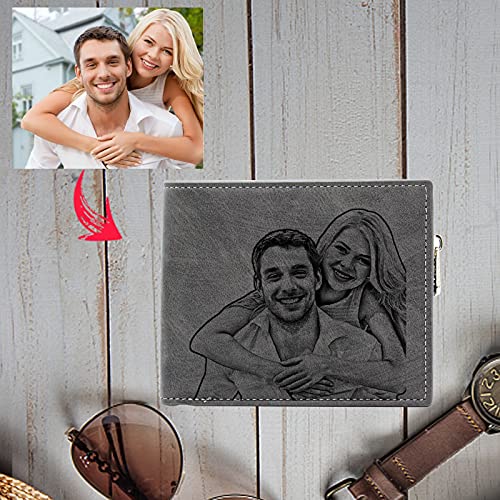 Personalized Wallet Engraved Customized Wallets with Picture Name and Text Birthday for Men Husband Boyfriend Dad3