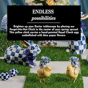 MACKENZIE-CHILDS Forget-Me-Not Chick, Cute Baby Chicken Figurine, Spring and Easter Decorative Home Decor MACKENZIE CHILDS Forget Me Not Chick Cute Baby Chicken Figurine Spring and Easter Decorative Home Decor