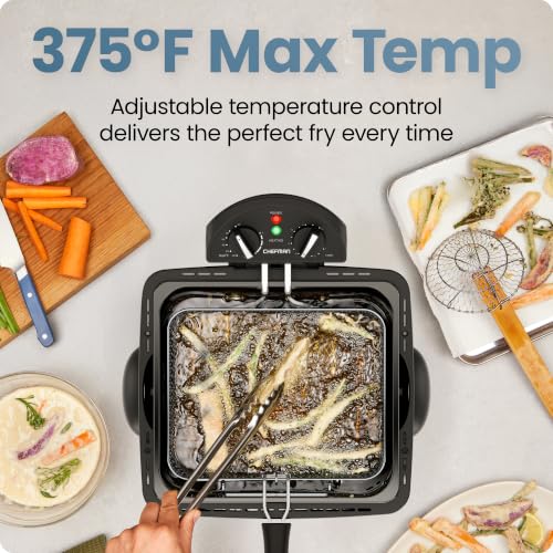Chefman 4.5 Liter Deep Fryer w/Basket Strainer, XL Jumbo Size, Adjustable Temperature & Timer, Perfect for Fried Chicken, Shrimp, French Fries, Chips & More, Removable Oil-Container, Stainless Steel - image 3
