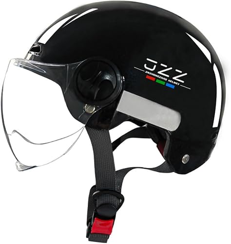 Casco de motocicleta de cara abierta, estilo vintage, de perfil bajo, casco de media carcasa para hombres y mujeres, adultos, certificado por DOT,