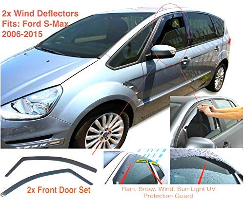 2x Deflectores de Aire Compatible con Ford S-MAX 2010 - 2015 Derivabrisas...