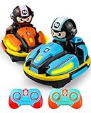MOXTOYU Ferngesteuertes Auto Gegeneinander Spielzeug, Ferngesteuerter Autoscooter für Kinder, 2 Stück mit Licht, Musik & Nebeleffekt, Ideales Geburtstags Jungen und Mädchen