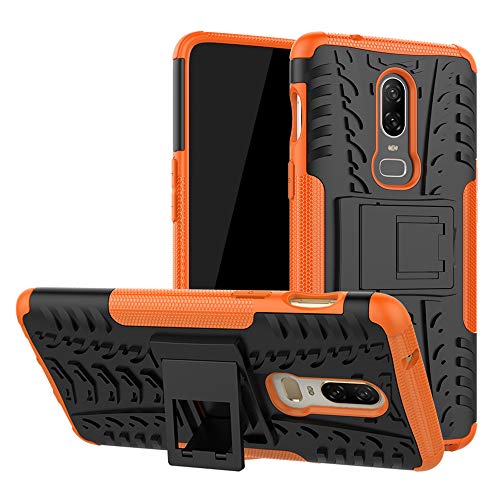Oneplus 6 Case,Labanema Heavy Duty Shock Proof Rugged Cover Dual Layer Armor Combo Protective Hard Case Cover for Oneplus 6(Not fit Oneplus 6T) - Orange