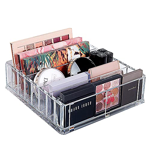 FAJ Acrylic Cosmetic Palette Organizer, Makeup Beauty Storage, Cosmetic Display Case, 8 compartments FAJ Acrylic Cosmetic Palette Organizer, Makeup Beauty Storage, Cosmetic Display Case, 8 compartments