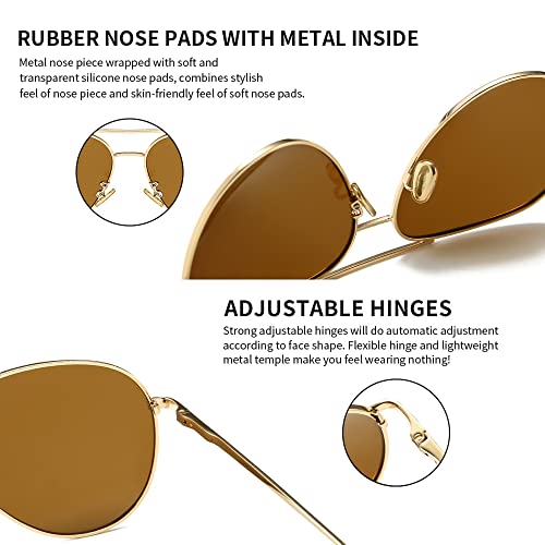 Image of SUNGAIT Women's Lightweight Oversized Aviator Sunglasses