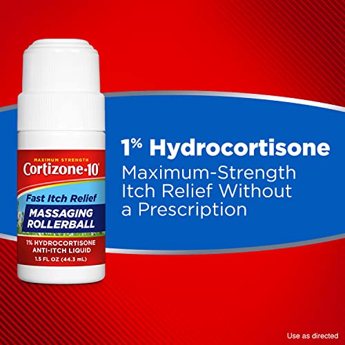 Cortizone 10 Maximum Strength Fast Itch Relief with Massaging Rollerball, 1% Hydrocortisone Anti-Itch Liquid, 1.5 oz. - Image 8