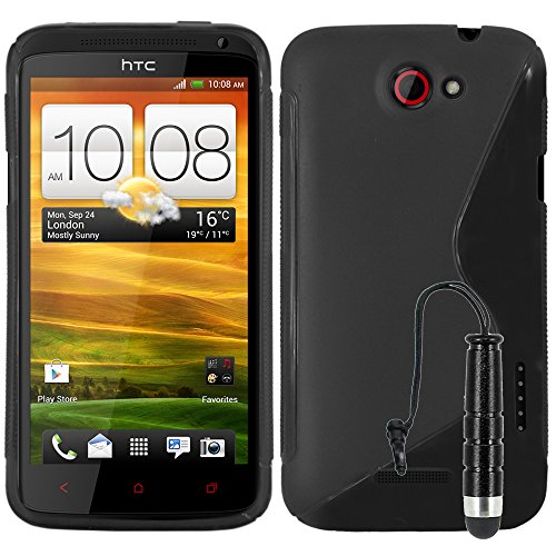 ebestStar - Coque Compatible avec HTC One X Etui Housse Silicone Gel TPU Souple Motif S-Line + Mini Stylet, Noir [Appareil: 134.4 x 69.9 x 8.9mm, 4.7'']