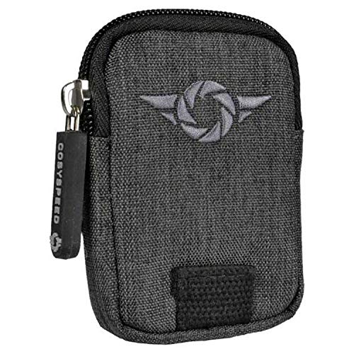 ST Wallet for SD Cards, Credit Cards, Money & Coins | Front Pocket Zip Wallet with RFID Protection, 100% Vegan (Black/Grey)