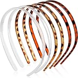 6 Pieces Plastic Plain Headbands Teeth Comb Headbands Halloween Skinny DIY Hair Bands Headbands for Women Girls (Light Brown, Deep Brown, Transparent) 20-11-3 6 Pieces Plastic Plain Headbands Teeth Comb Headbands Halloween Skinny DIY Hair Bands Headbands