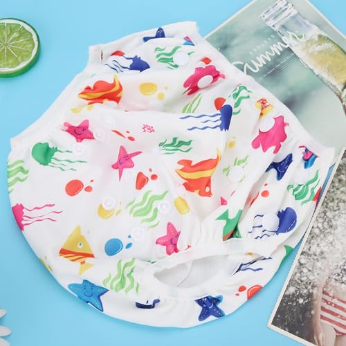 Listado de Pañales para nadar para Bebé Top 10. 40 Pañal de Natación para bebé, Pañal de Natación para bebé, Patrón Floral de Dibujos Animados, Lavable, Impermeable, Unisex, para XL (D27