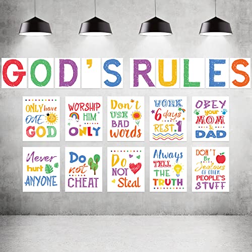 20 Pieces Ten Commandments Poster for Kids...