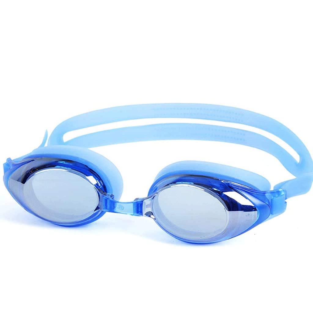 Schwimmbrille für Erwachsene mit Etui, helle Farbe, UV-Schutz, Anti-Beschlag, Silikon, wasserdicht, leicht und geringer Widerstand, ideal für Teamsport-Training, Wettbewerb, Freizeit