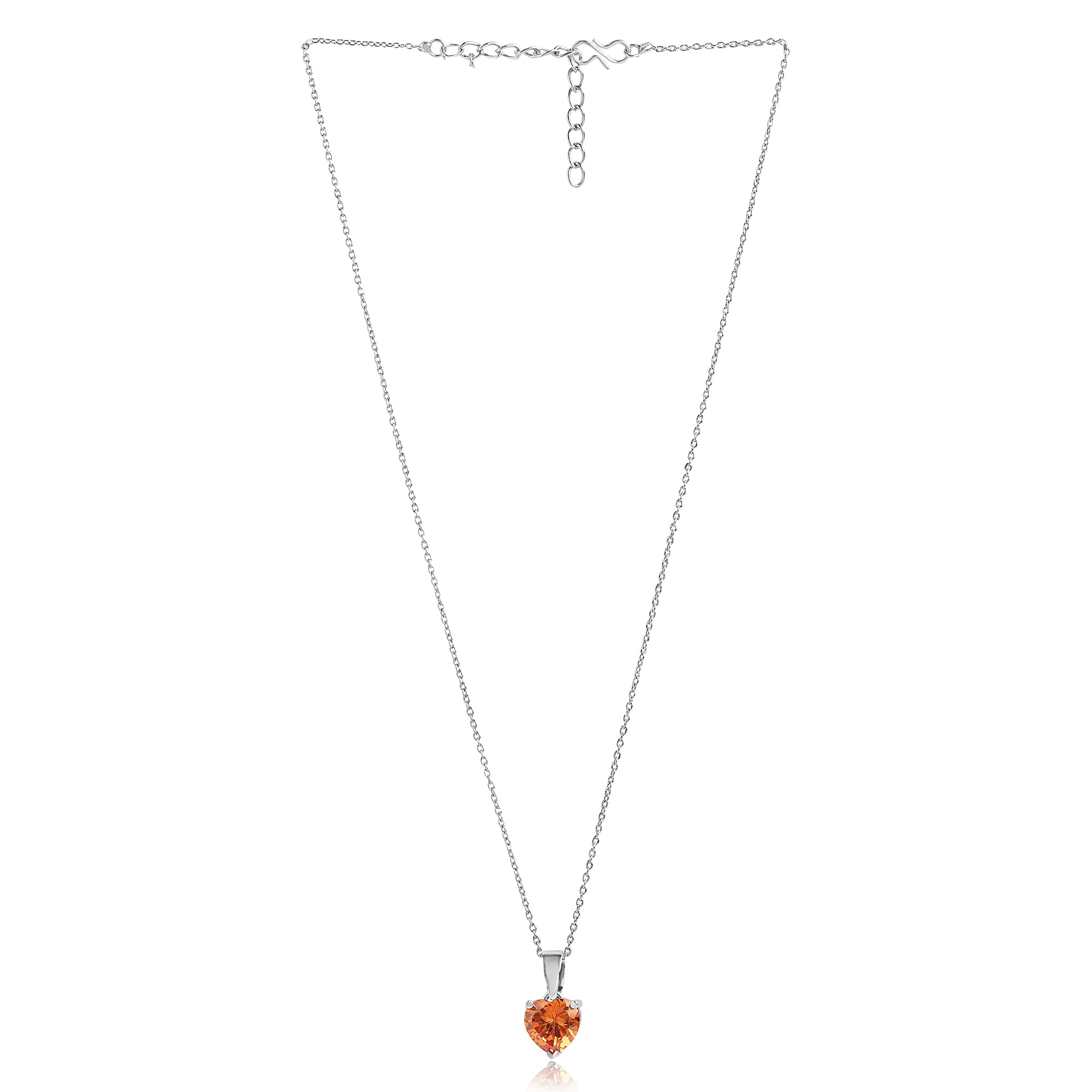 Heart Shape Valentine Pendant Necklace with Chain