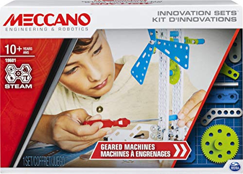 MECCANO - KIT D’INVENTIONS - ENGRENAGES - Coffret Inventions Avec Engrenages, 2 Outils et 1 Perforatrice Maker Tool - Jeu de Construction - 6047097 - Jouet Enfant 10 Ans et +