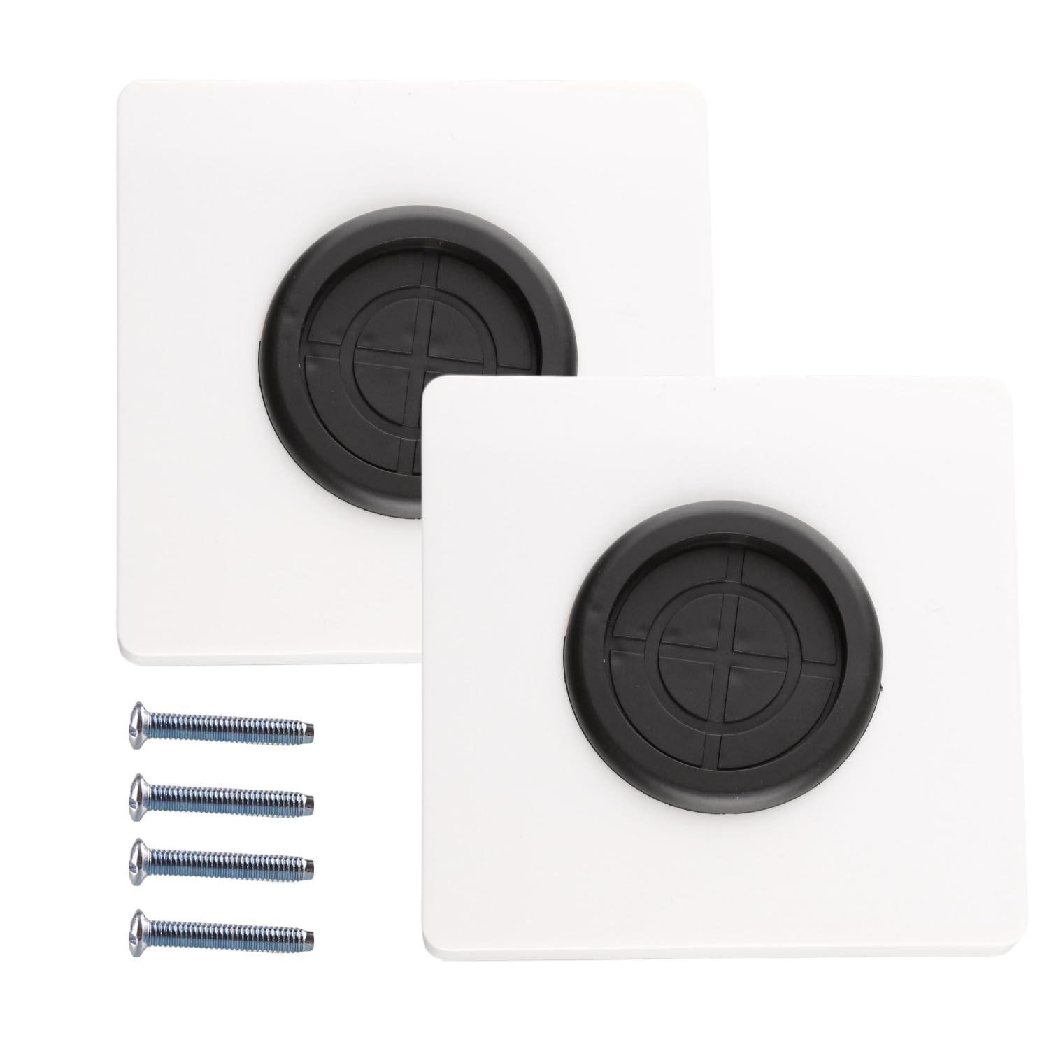 Wellrun 2PCS Cable Entry Cover Plates,White Wall Mounted Brush Faceplate with Holes for Covering Outlets, Receptacles and Tidying Cords