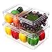 Juego de 3 Organizador de despensa,Juego de 3 Cajas Organizadoras de Plástico para Nevera sin BPA,Recipiente para Guardar Alimentos, Organizador para Nevera, Cocina y Despensa Apto para Alimentos