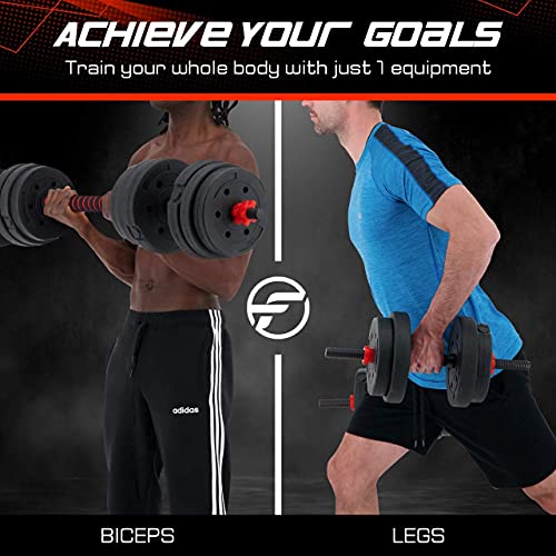 Fit-Theory-Adjustable-Dumbbells-66LBs-Weight-Set-Dumbbell-Set-Can-Be-Used-as-a-Pair-of-Dumbbells-or-Converted-into-a-Barbell-Weights-for-Home-Gym-with-Limitless-Fitness-Workout-Options