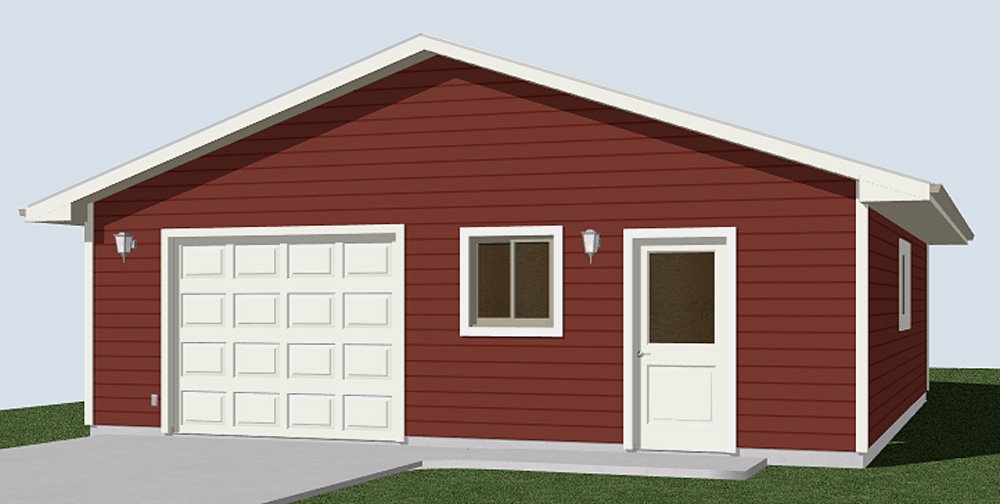 Garage Plans : 1 Car with Shop - 784-2 - 28' x 28' - one car - by Behm Design