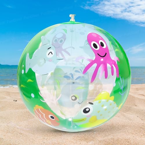 Image of FunBlast Inflatable Balls for Kids - Colorful Beach Balls for Pool, Summer Water Play Toys for Kids, Lightweight Inflatable Pool Balls for Outdoor & Indoor Fun, Swimming Pool Toys (Fish)