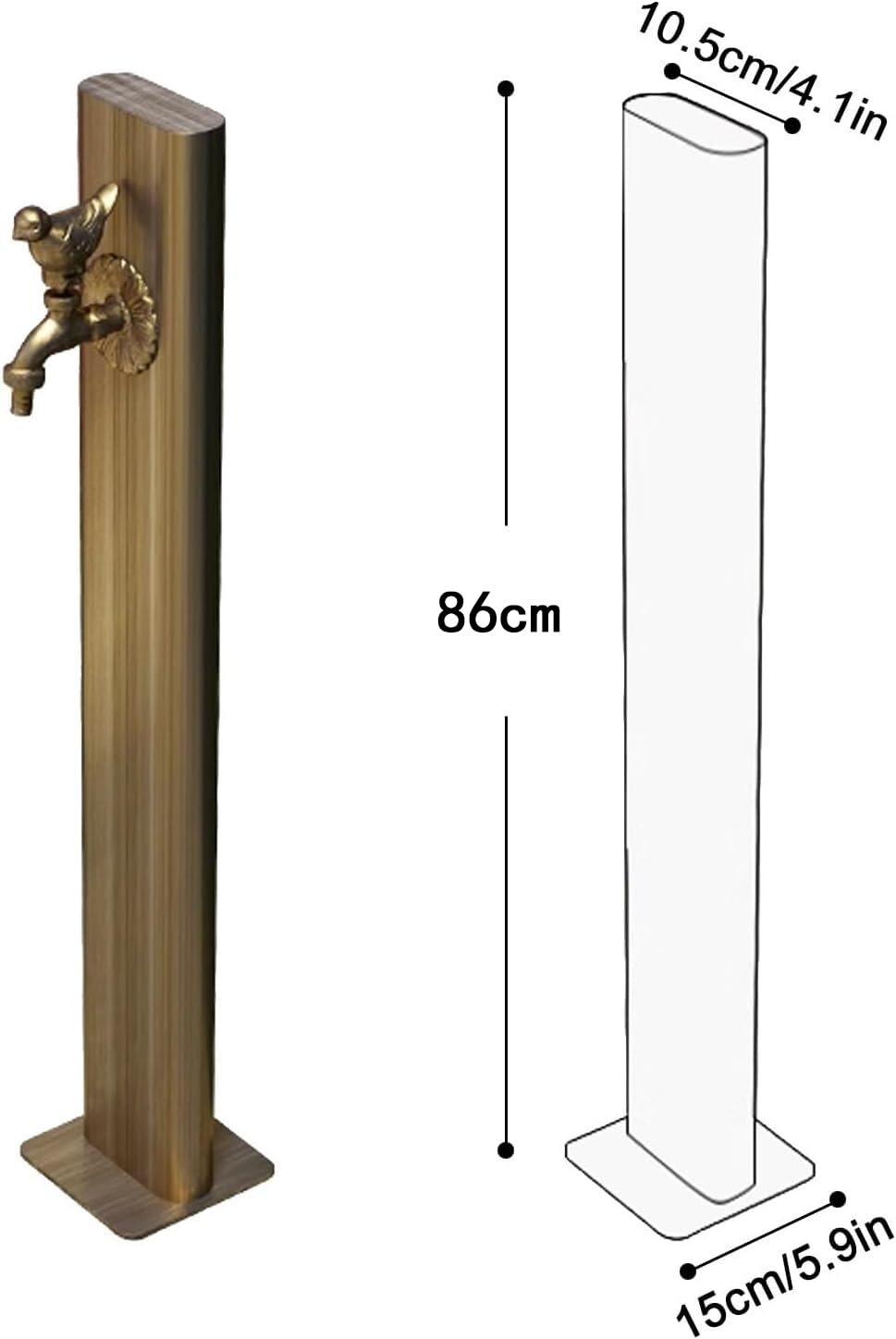 Zewnętrzna fontanna Zewnętrzny kran ze stali nierdzewnej – całkowicie miedziany, mrozoodporny kran ogrodowy(Horse Head (E),Side Water Inlet)