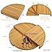 Picnic at Ascot Bamboo Board for Appetizers with Cheese Tools - Stores as a Space Saving Wedge - Opens to 13