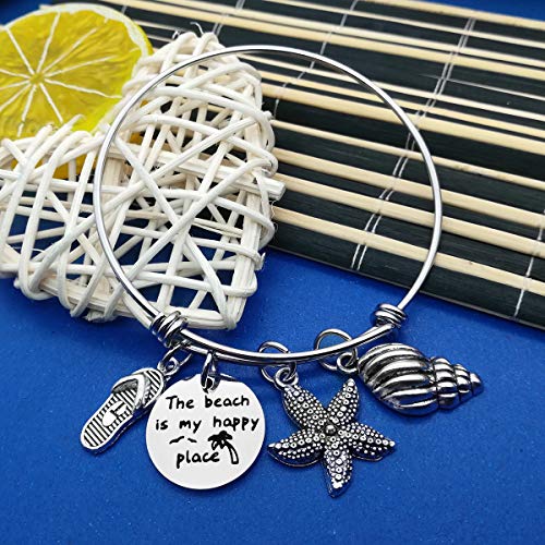 Vadaka Beach Lover Bracelet Gift Beach Jewelry Bracelet Stainless Steel Bangle Birthday Christmas Graduation Gift for Women Ocean Lover4