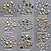 AB Crystal Rhinestones Set (1728+100Pcs), Round & Multi-Shape AB Glass Rhinestone, Flatback AB Crystals for Nails, Clothes, Face, Jewelry | Aurora Borealis