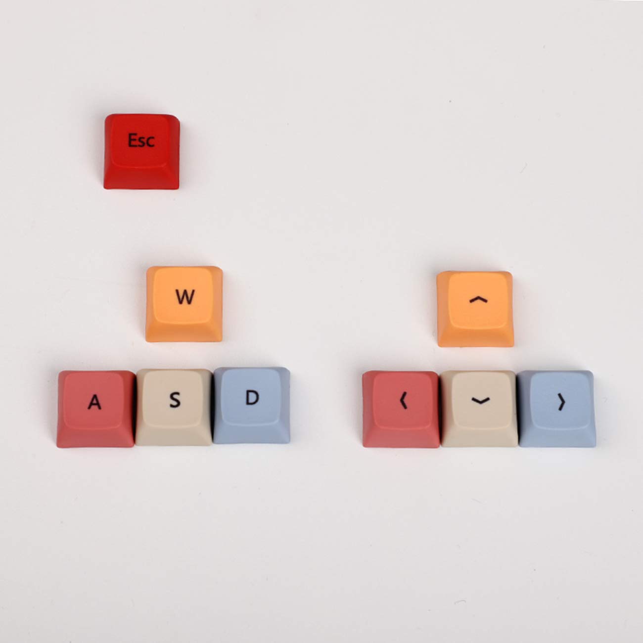 XDA Profile Dye-Sublimation PBT Keycap WASD R4/ESC Arrow Key Cap Switch for Cherry RGB MX Mechanical Gaming Keyboards Replacement (Esc+WASD+Arrow)