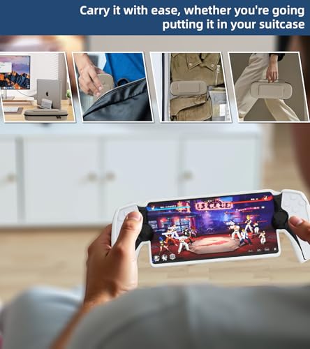 QUAGGY 3-in-1 Accessoris Kit Compatible with Playstation Portal, EVA Carrying Case for PS Portal with Silicone Protective Cover with stand