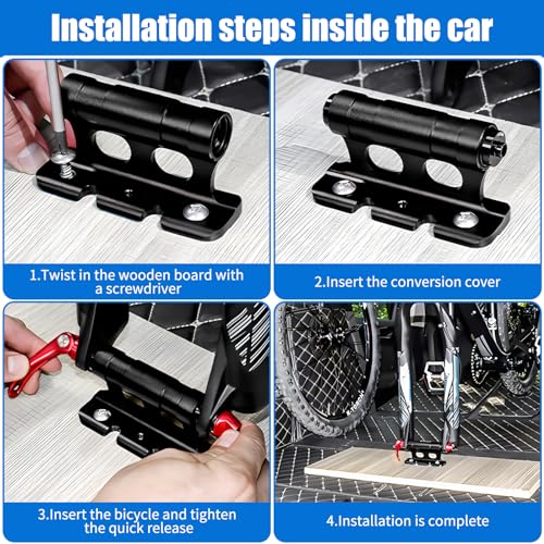 peiyee 2 Stück Gabelhalterung Fahrrad, Auto Fahrrad Dachträger Gabelhalterung, Fahrrads Gabelträger mit Festem Clip, Fahrradgabel aus Aluminiumlegierung, Vielseitiger Fahrradblock