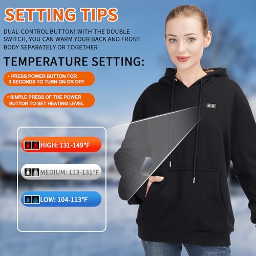 Vokora RPS-028 Heated Hoodie For Men And Women With 7.4V 10000 Mah Rechargeable Battery Pack thumb #1