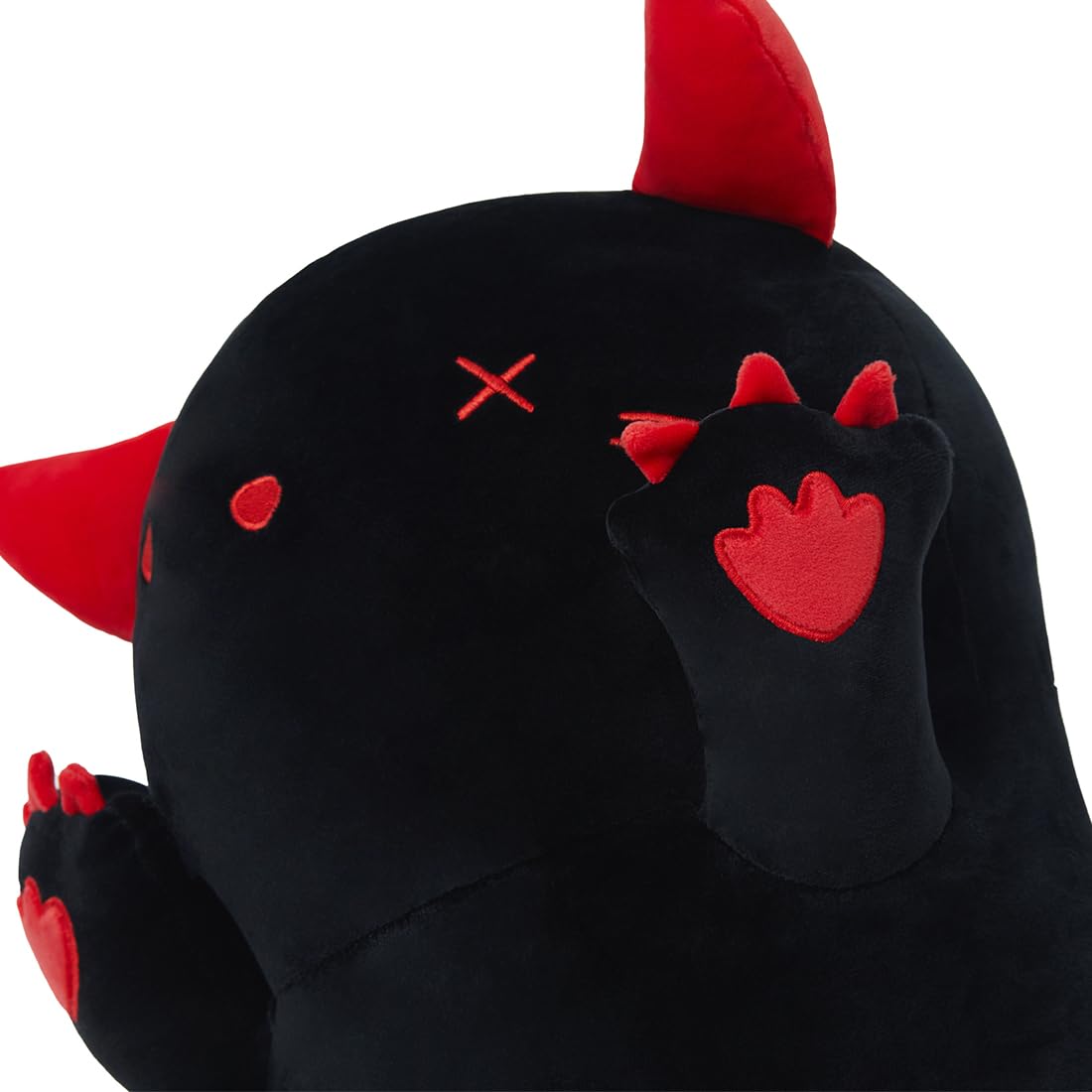 SNOWOLF Stuffed Cat Devil lungo cuscino peluche giocattolo animale morbido Kawaii Stuff giocattolo coccoloso adorabile cuscino abbraccio per i bambini (110cm, nero)