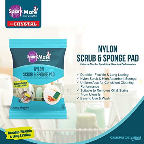 Sparkmate By Crystal Nylon Sponge & Scrub Pad, 2 in 1