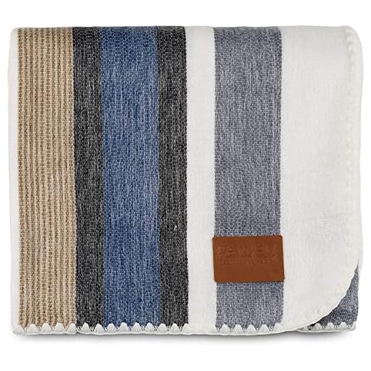 Qisu Alpaca Wool Blanket Throw | Large, Beautiful, Warm, Variegated | 85 x 65 inches | Ultra-Soft, Hypoallergenic and Breathable | Non-Itchy or Scratchy Fabric (Brown Blue Grey White)